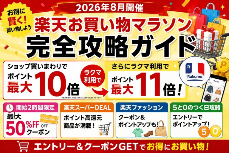 楽天お買い物マラソン攻略|買い回り・5と0のつく日・クーポンの注意点