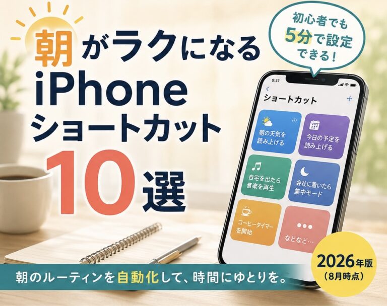 朝がラクになるiPhoneショートカット10選【設定方法つき・2026年版】