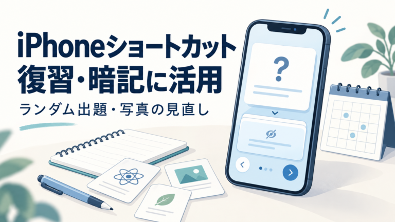 iPhoneショートカットで復習・暗記|ランダム出題など4つの作成例